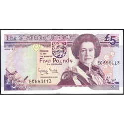 Jersey - Pick 21a - 5 pounds - Série EC - 1993 - Etat : NEUF