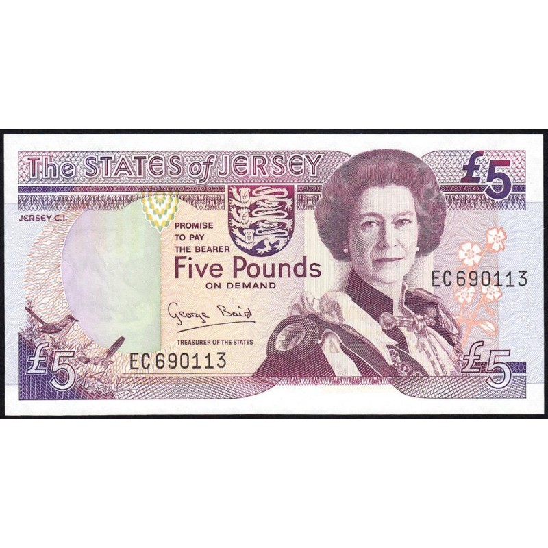 Jersey - Pick 21a - 5 pounds - Série EC - 1993 - Etat : NEUF