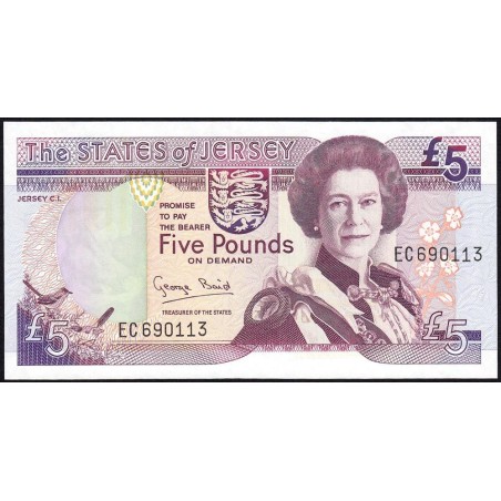 Jersey - Pick 21a - 5 pounds - Série EC - 1993 - Etat : NEUF