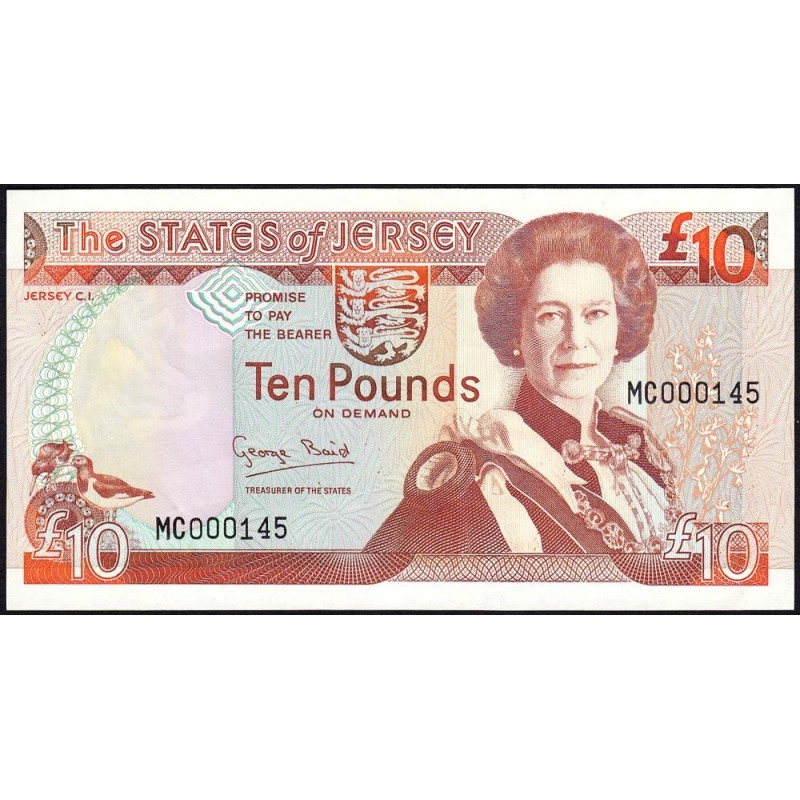 Jersey - Pick 22a - 10 pounds - Série MC - 1993 - Petit numéro - Etat : SPL+