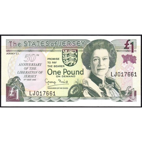 Jersey - Pick 25 - 1 pound - Série LJ - 09/05/1995 - Commémoratif - Etat : NEUF