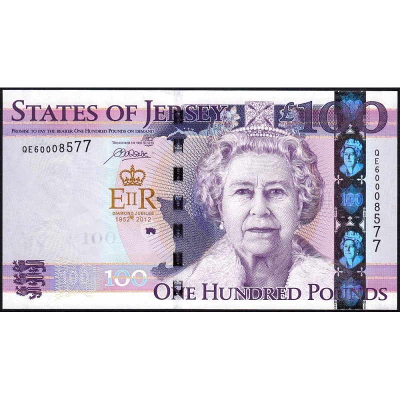 Jersey - Pick 37a - 100 pounds - Série QE60 - 2012 - Commémoratif - Etat : NEUF