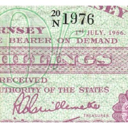 Guernesey - Pick 42c - 10 shillings - Série 20/N - 01/07/1966 - Etat : TTB-