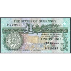 Guernesey - Pick 48b - 1 pound - Série H - 1989 - Etat : NEUF