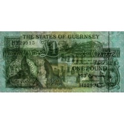 Guernesey - Pick 48b - 1 pound - Série H - 1989 - Etat : NEUF
