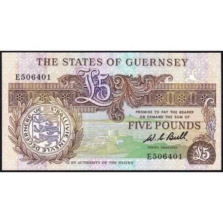 Guernesey - Pick 49a - 5 pounds - Série E - 1980 - Etat : NEUF