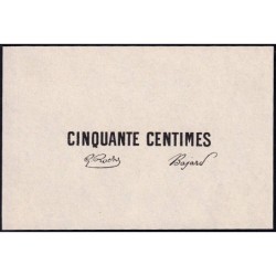 Roanne - Pirot non répertorié - 50 centimes - Epreuve 2 de l'avers - Etat : NEUF