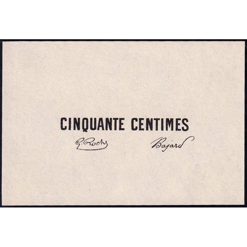 Roanne - Pirot non répertorié - 50 centimes - Epreuve 2 de l'avers - Etat : NEUF