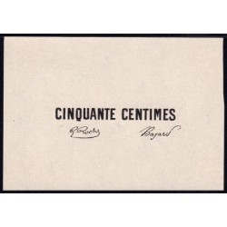 Roanne - Pirot non répertorié - 50 centimes - Epreuve 2 de l'avers - Etat : NEUF