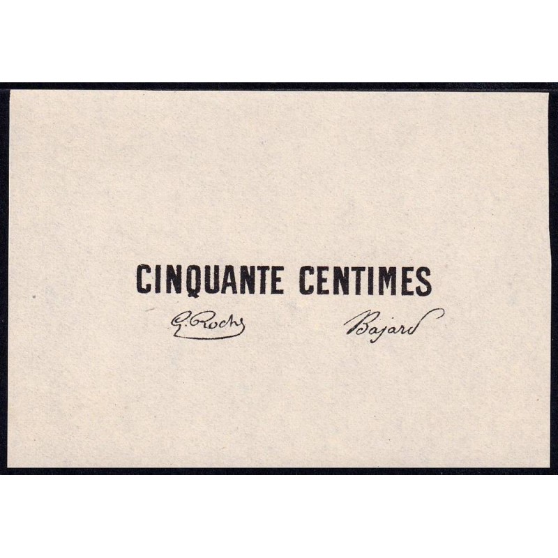 Roanne - Pirot non répertorié - 50 centimes - Epreuve 2 de l'avers - Etat : NEUF