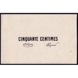 Roanne - Pirot non répertorié - 50 centimes - Epreuve 2 de l'avers - Etat : NEUF