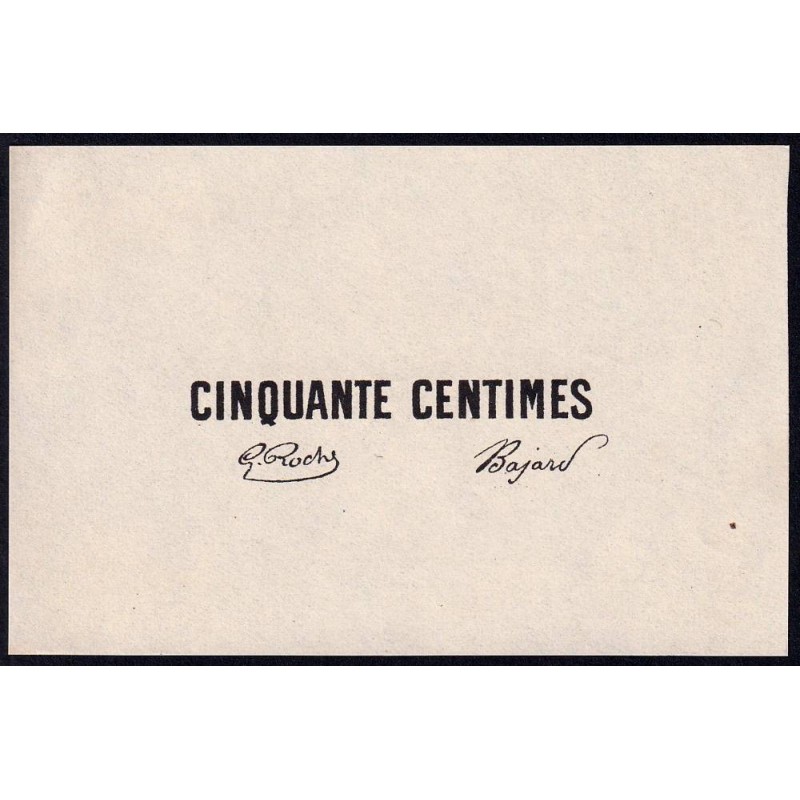 Roanne - Pirot non répertorié - 50 centimes - Epreuve 2 de l'avers - Etat : NEUF