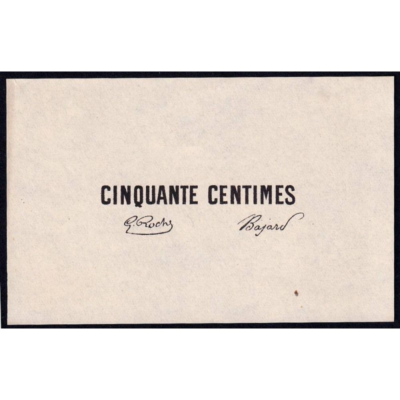 Roanne - Pirot non répertorié - 50 centimes - Epreuve 2 de l'avers - Etat : SPL