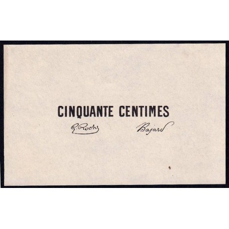 Roanne - Pirot non répertorié - 50 centimes - Epreuve 2 de l'avers - Etat : SPL