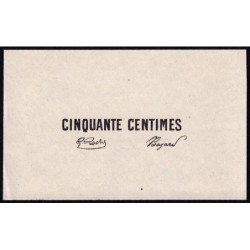 Roanne - Pirot non répertorié - 50 centimes - Epreuve 2 de l'avers - Etat : SPL