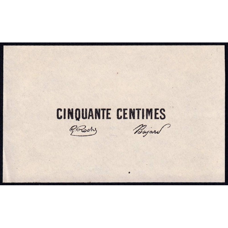 Roanne - Pirot non répertorié - 50 centimes - Epreuve 2 de l'avers - Etat : SPL