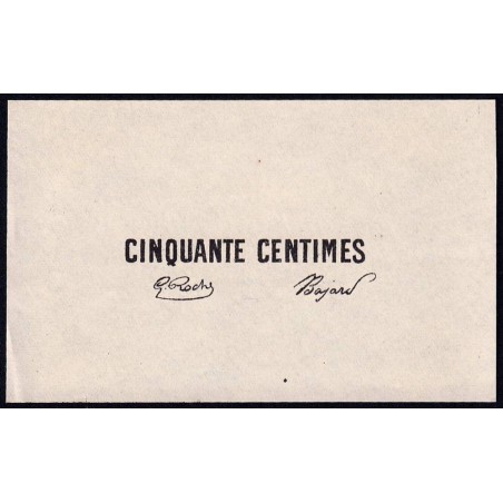 Roanne - Pirot non répertorié - 50 centimes - Epreuve 2 de l'avers - Etat : SPL