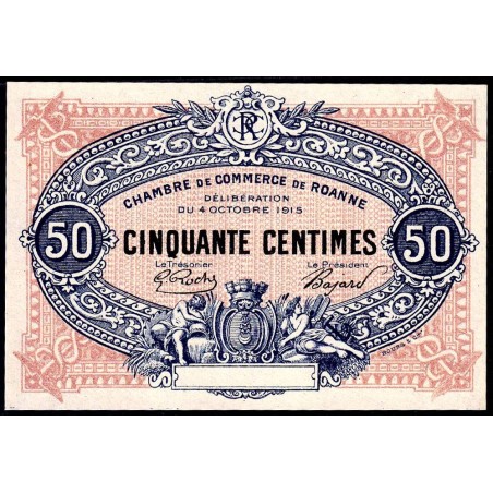 Roanne - Pirot non répertorié - 50 centimes - Epreuve 3 de l'avers - Etat : NEUF