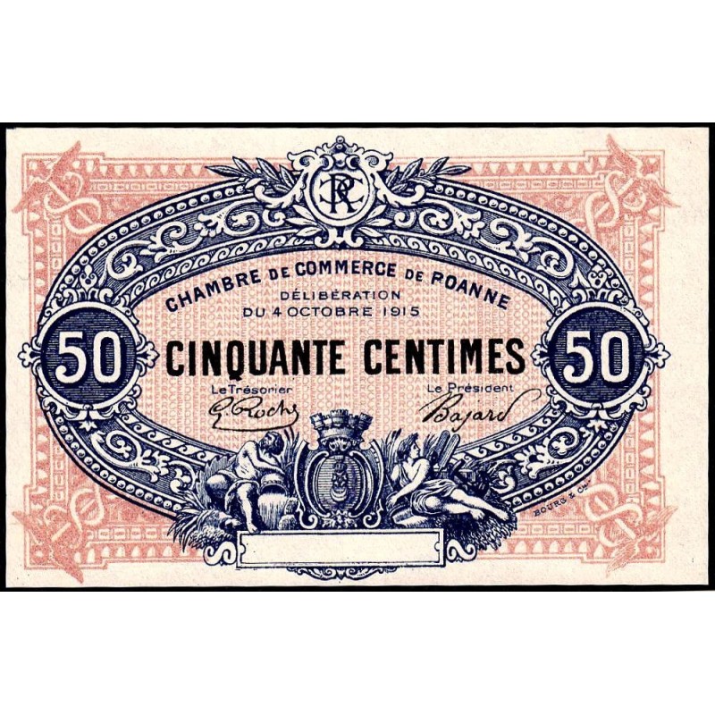 Roanne - Pirot non répertorié - 50 centimes - Epreuve 3 de l'avers - Etat : NEUF