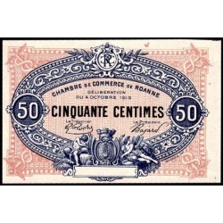 Roanne - Pirot non répertorié - 50 centimes - Epreuve 3 de l'avers - Etat : pr.NEUF