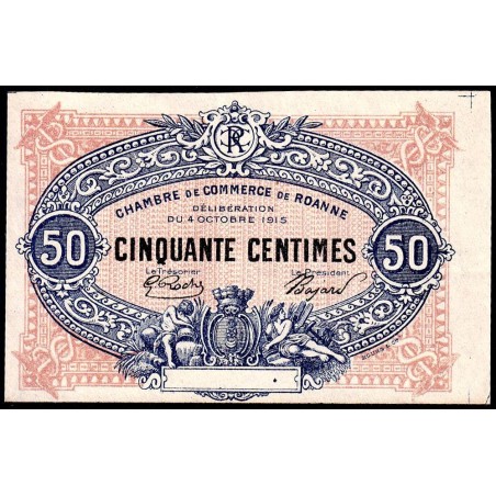 Roanne - Pirot non répertorié - 50 centimes - Epreuve 3 de l'avers - Etat : SPL