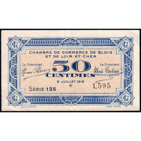 Blois (Loir-et-Cher) - Pirot 28-9 - 50 centimes - 02/07/1918 - Etat : TTB+