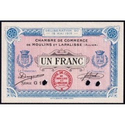 Moulins et Lapalisse - Pirot 86-6 - 1 franc - Série G 107 - 12/05/1916 - Spécimen - Etat : NEUF