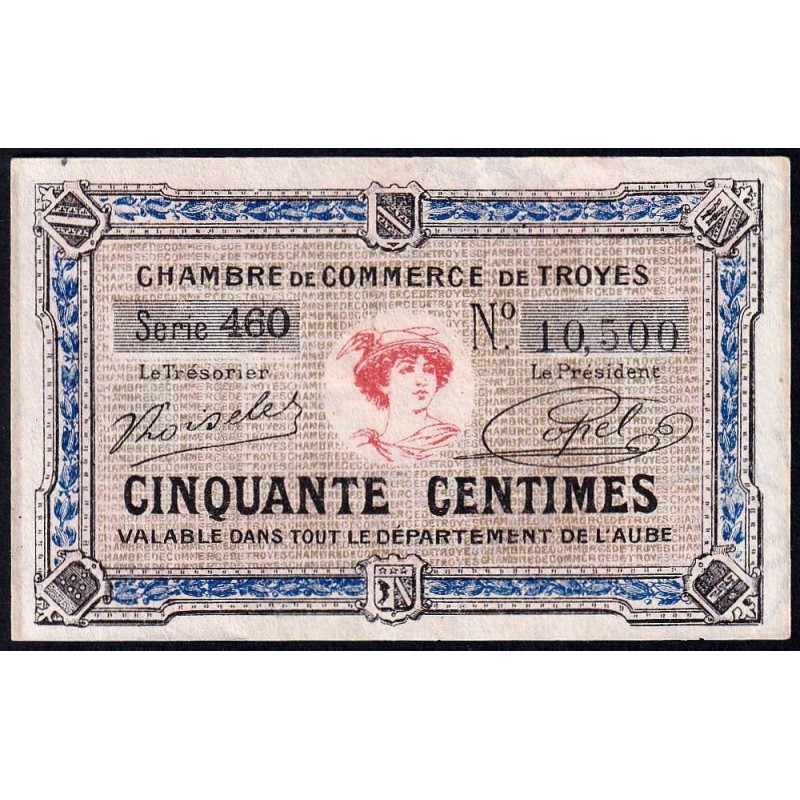 Troyes - Pirot 124-13 - 50 centimes - Série 460 - 7e émission - Sans date - Etat : SUP