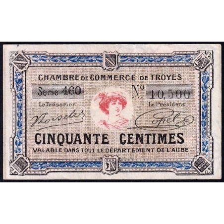 Troyes - Pirot 124-13 - 50 centimes - Série 460 - 7e émission - Sans date - Etat : SUP