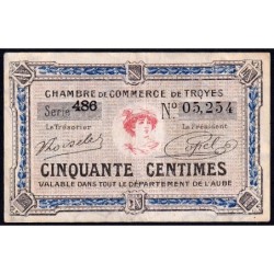 Troyes - Pirot 124-13 - 50 centimes - Série 486 - 7e émission - Sans date - Etat : TTB