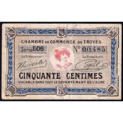 Troyes - Pirot 124-13 - 50 centimes - Série 506 - 7e émission - Sans date - Etat : TTB
