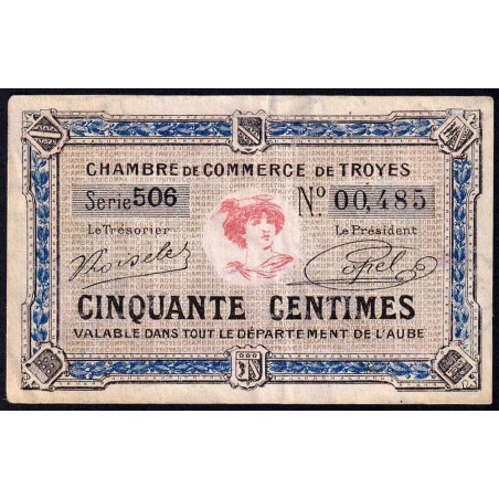 Troyes - Pirot 124-13 - 50 centimes - Série 506 - 7e émission - Sans date - Etat : TTB