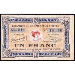 Troyes - Pirot 124-14 - 1 franc - Série 541 - 7e émission - Sans date - Etat : TB+