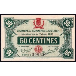 Saint-Dizier - Pirot 113-21 - 50 centimes - Série C - 07/06/1921 - Etat : SUP