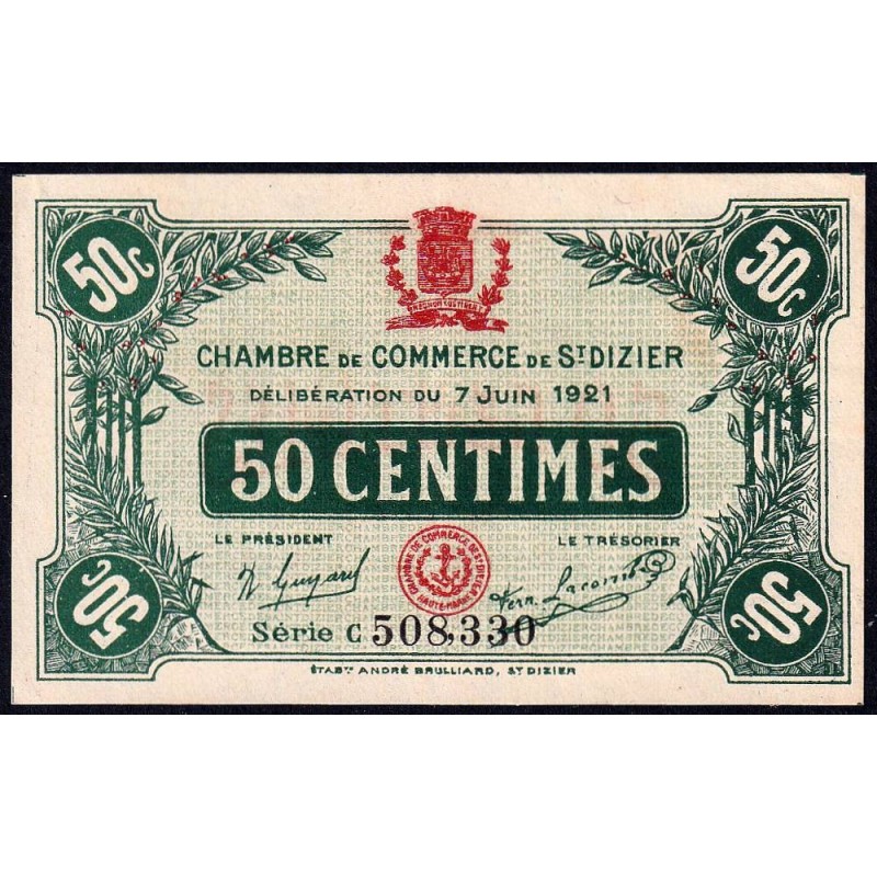 Saint-Dizier - Pirot 113-21 - 50 centimes - Série C - 07/06/1921 - Etat : SUP