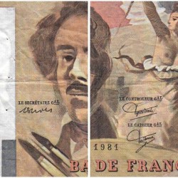F 69-05 - 1981 - 100 francs - Delacroix modifié - Série U.53 - Etat : TB