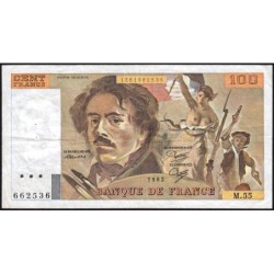 F 69-06 - 1982 - 100 francs - Delacroix modifié - Série M.55 - Etat : TB+