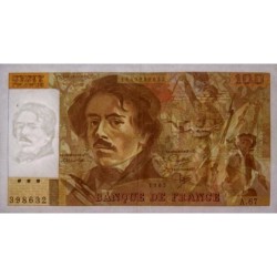 F 69-07 - 1983 - 100 francs - Delacroix modifié - Série A.67 - Etat : TTB