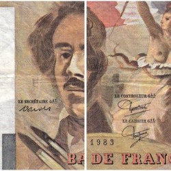 F 69-07 - 1983 - 100 francs - Delacroix modifié - Série T.68 - Etat : TB-
