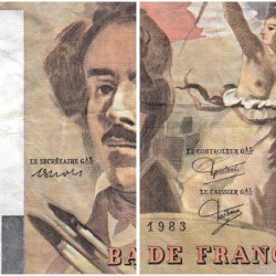 F 69-07 - 1983 - 100 francs - Delacroix modifié - Série K.69 - Etat : TB