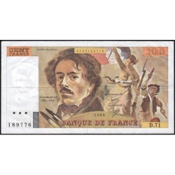 F 69-08a - 1984 - 100 francs - Delacroix modifié - Série D.71 - Etat : TTB