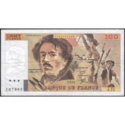 F 69-08a - 1984 - 100 francs - Delacroix modifié - Série J.71 - Etat : TTB