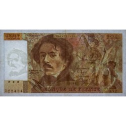 F 69-08a - 1984 - 100 francs - Delacroix modifié - Série O.72 - Etat : TTB+