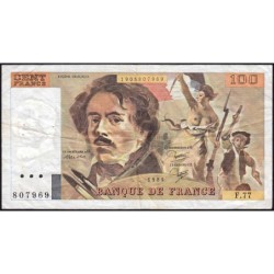 F 69-08a - 1984 - 100 francs - Delacroix modifié - Série F.77 - Etat : TB-