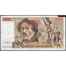 F 69-08a - 1984 - 100 francs - Delacroix modifié - Série C.79 - Etat : B+