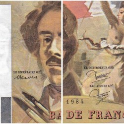 F 69-08a - 1984 - 100 francs - Delacroix modifié - Série U.82 - Etat : TTB