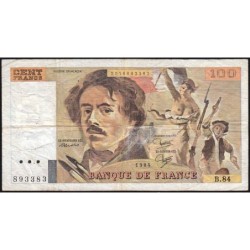 F 69-08a - 1984 - 100 francs - Delacroix modifié - Série B.84 - Etat : TB-