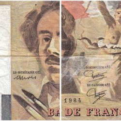 F 69-08a - 1984 - 100 francs - Delacroix modifié - Série B.84 - Etat : TB-