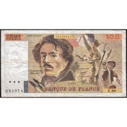 F 69-09 - 1985 - 100 francs - Delacroix modifié - Série C.90 - Etat : TB-