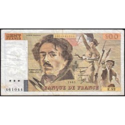 F 69-09 - 1985 - 100 francs - Delacroix modifié - Série E.93 - Etat : TB